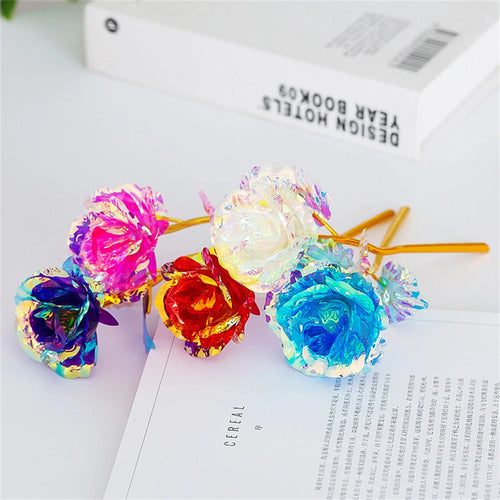 1 pz fiore artificiale lamina rosa fiore regali di San Valentino 24k placcato oro rosa dura per sempre amore fiore per l'amante